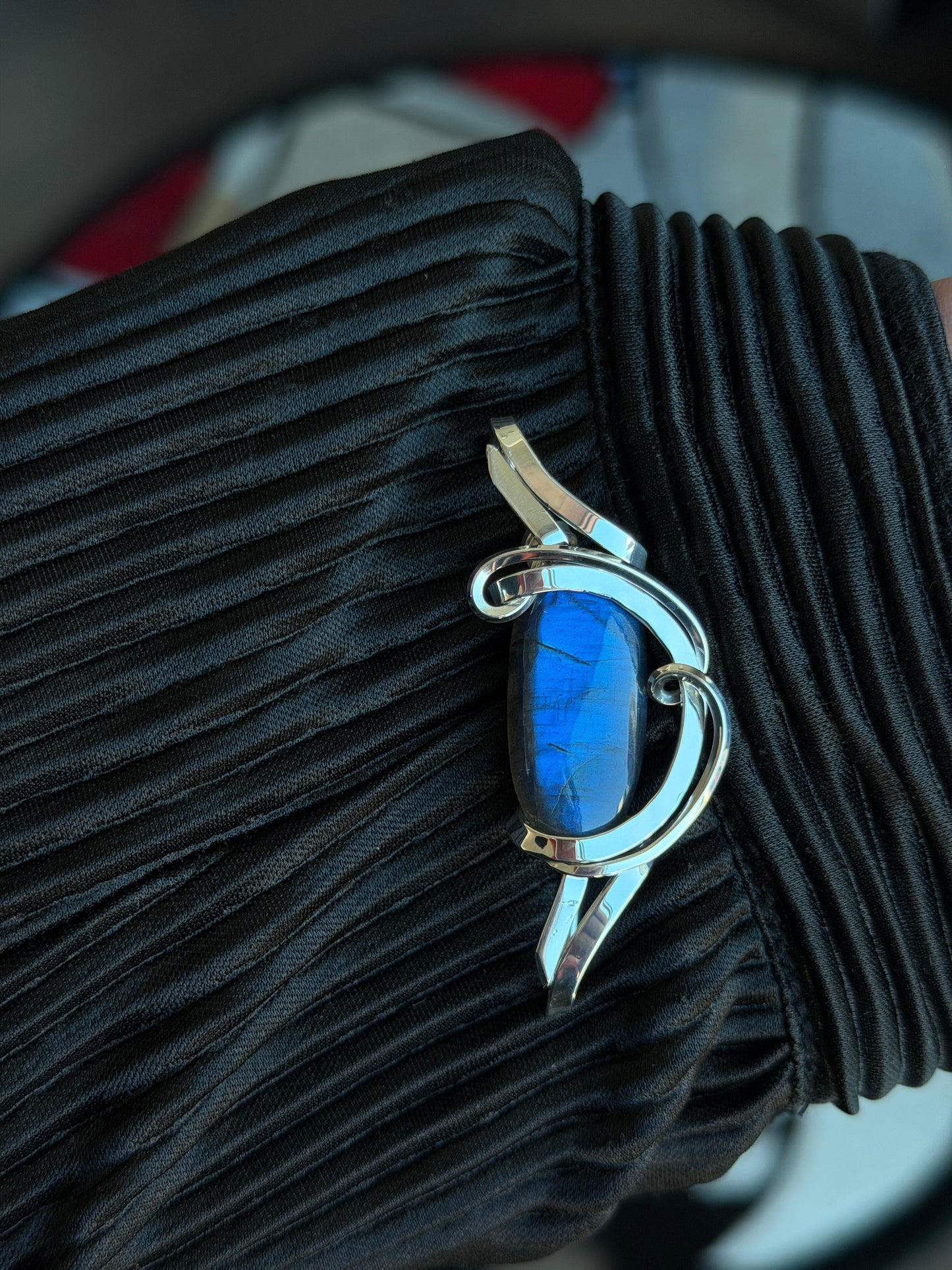 Labradorite Bracelet. Silver and Steel