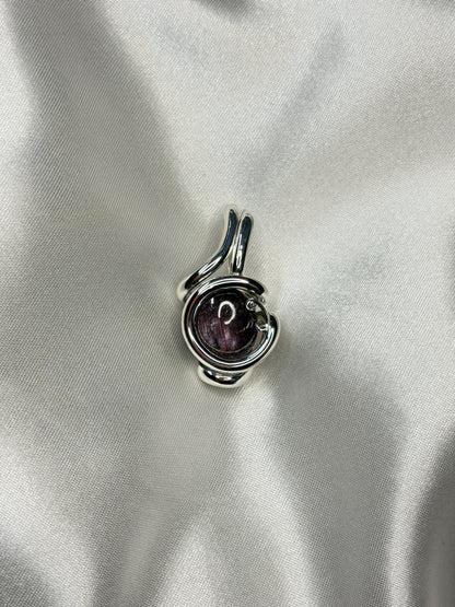 Ruby Pendant. Argentium Silver