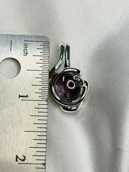 Ruby Pendant. Argentium Silver