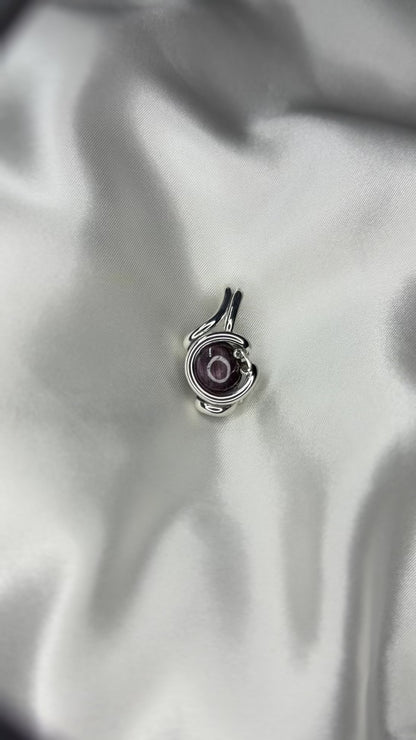 Ruby Pendant. Argentium Silver