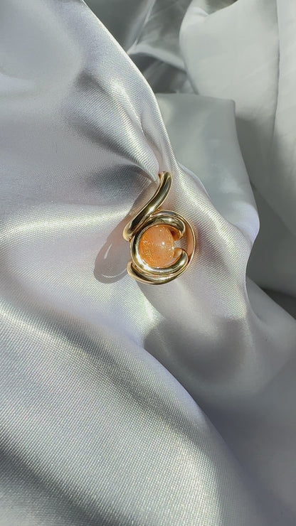 Sunstone Minimal Pendant. 14kt Gold Filled